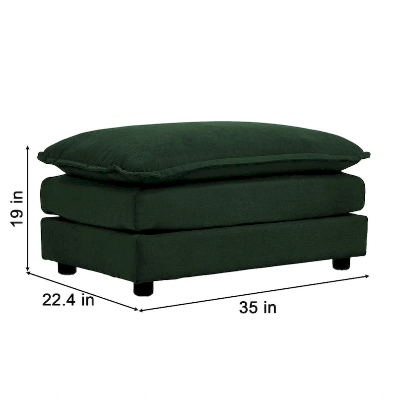 Canapé d'angle vert 6 places en U