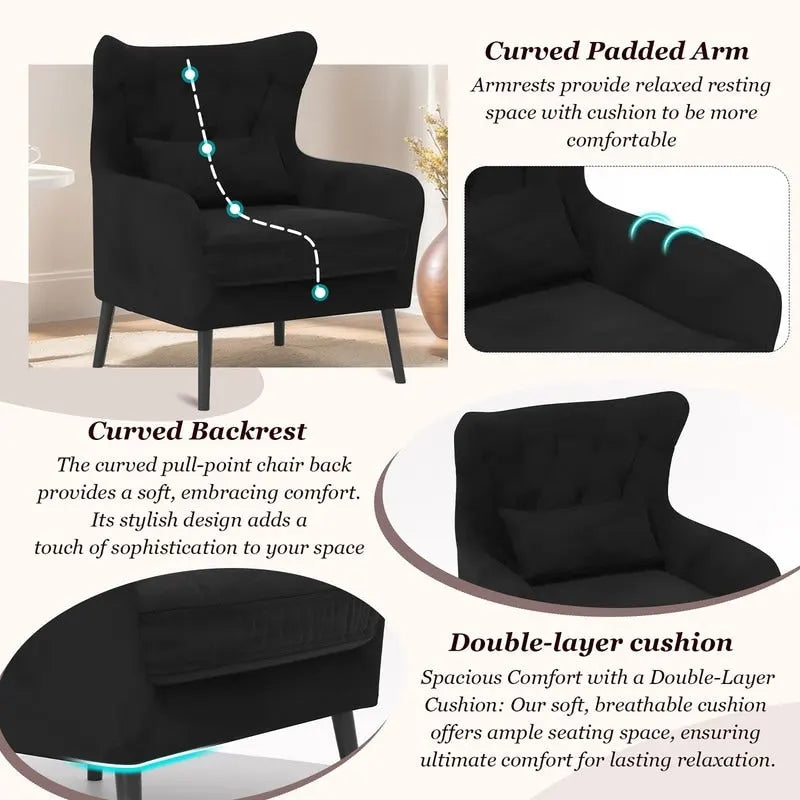 Fauteuil d'appoint en velours