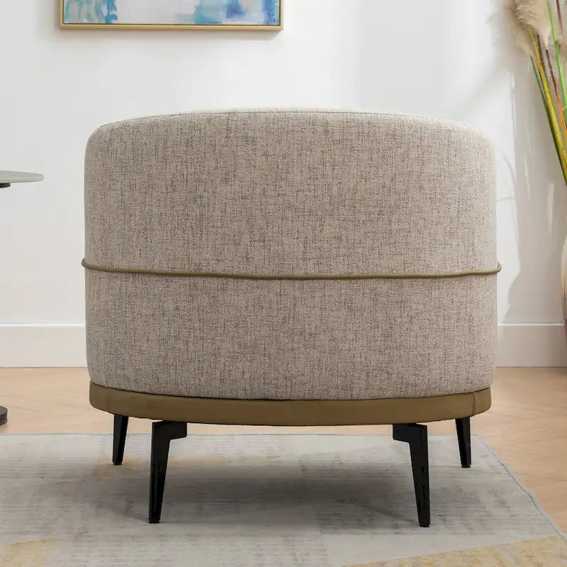 Fauteuil baril bicolore moderne en tissu
