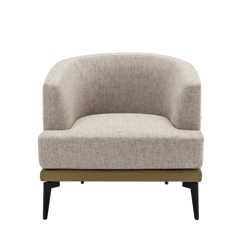 Fauteuil baril bicolore moderne en tissu