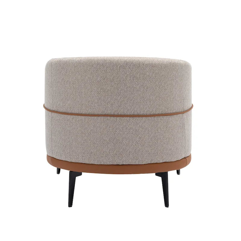 Fauteuil baril bicolore moderne en tissu