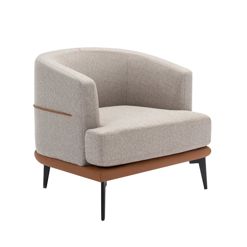 Fauteuil baril bicolore moderne en tissu