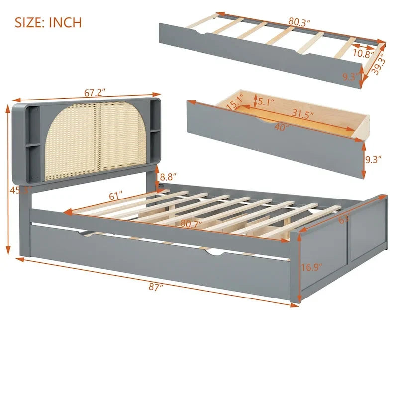 Cadre de lit plateforme Queen Size