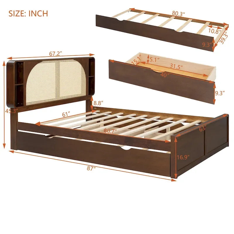 Cadre de lit plateforme Queen Size