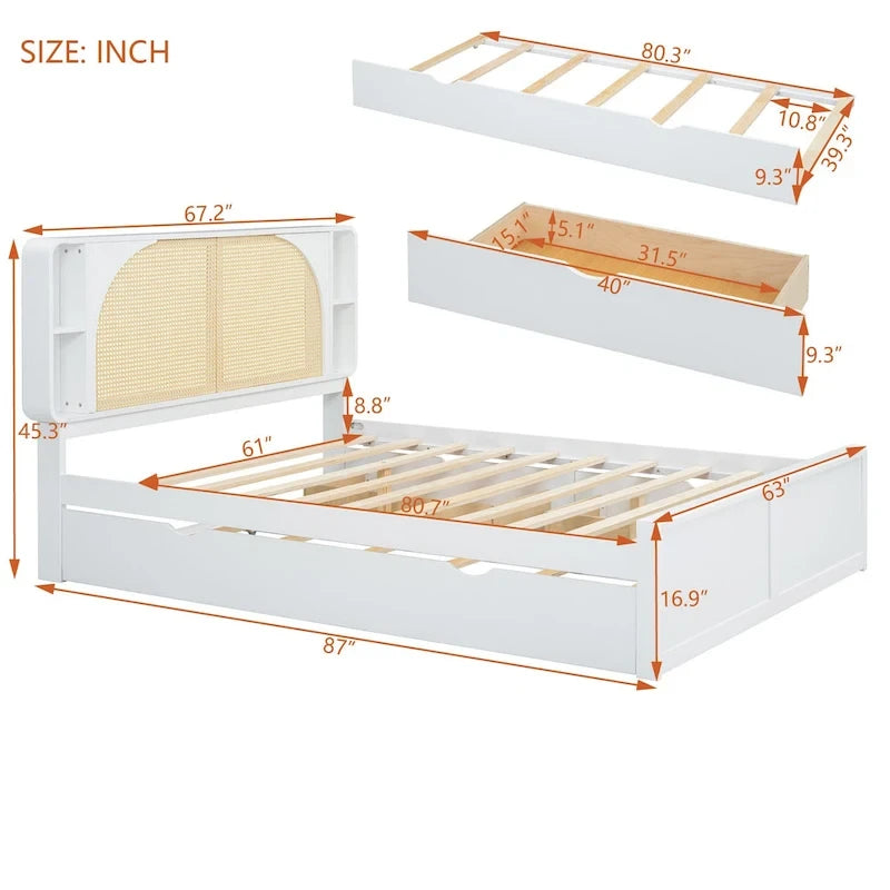Cadre de lit plateforme Queen Size