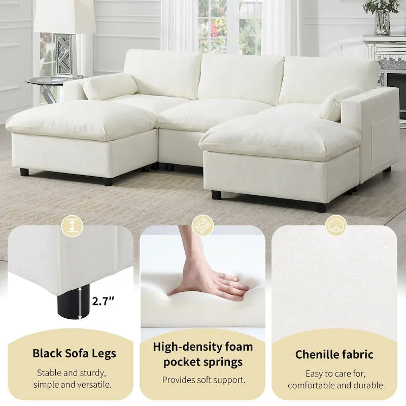 Canapé nuage en chenille en U
