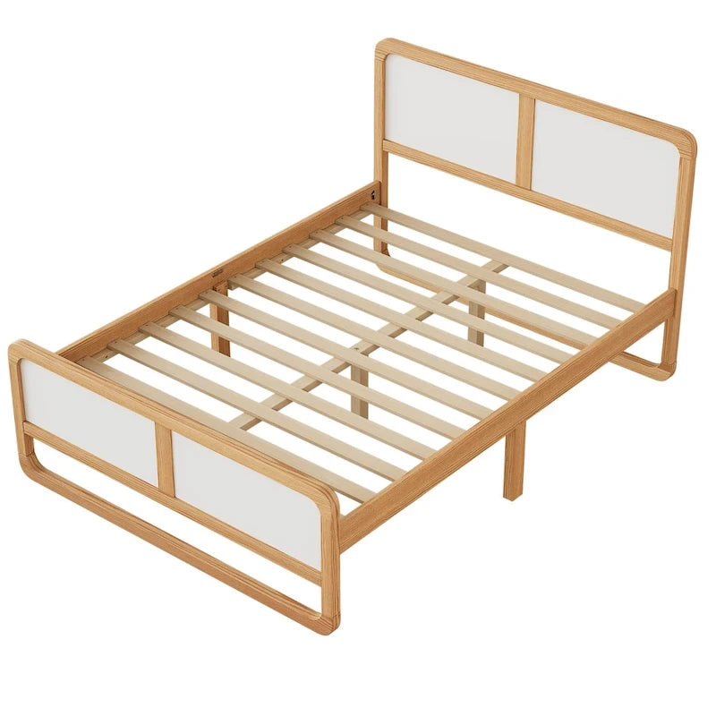 Lit plateforme en bois massif de style moderne