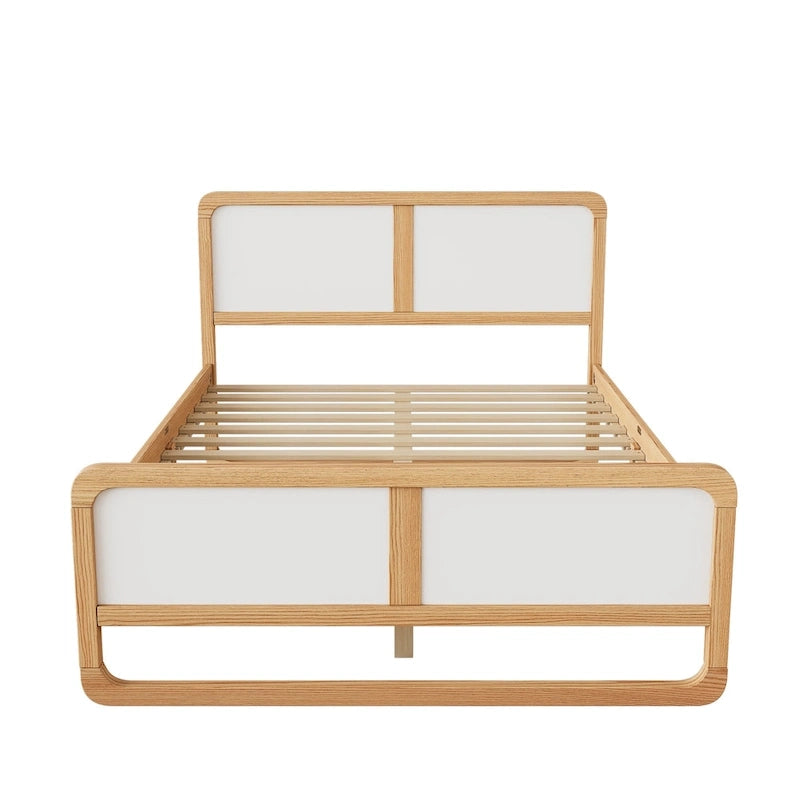 Lit plateforme en bois massif de style moderne