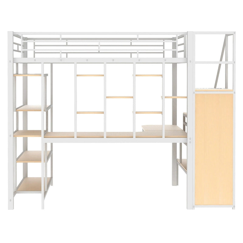 Lit mezzanine simple en métal blanc