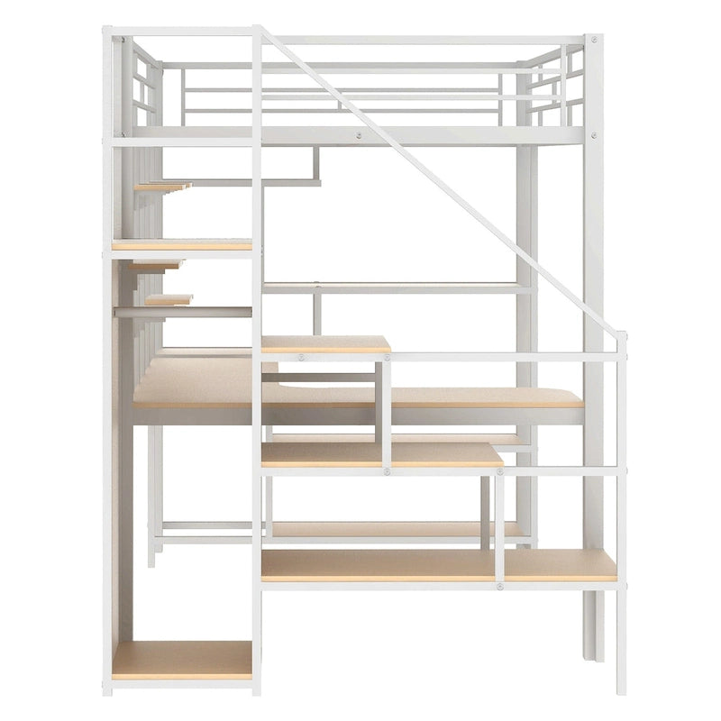 Lit mezzanine simple en métal blanc