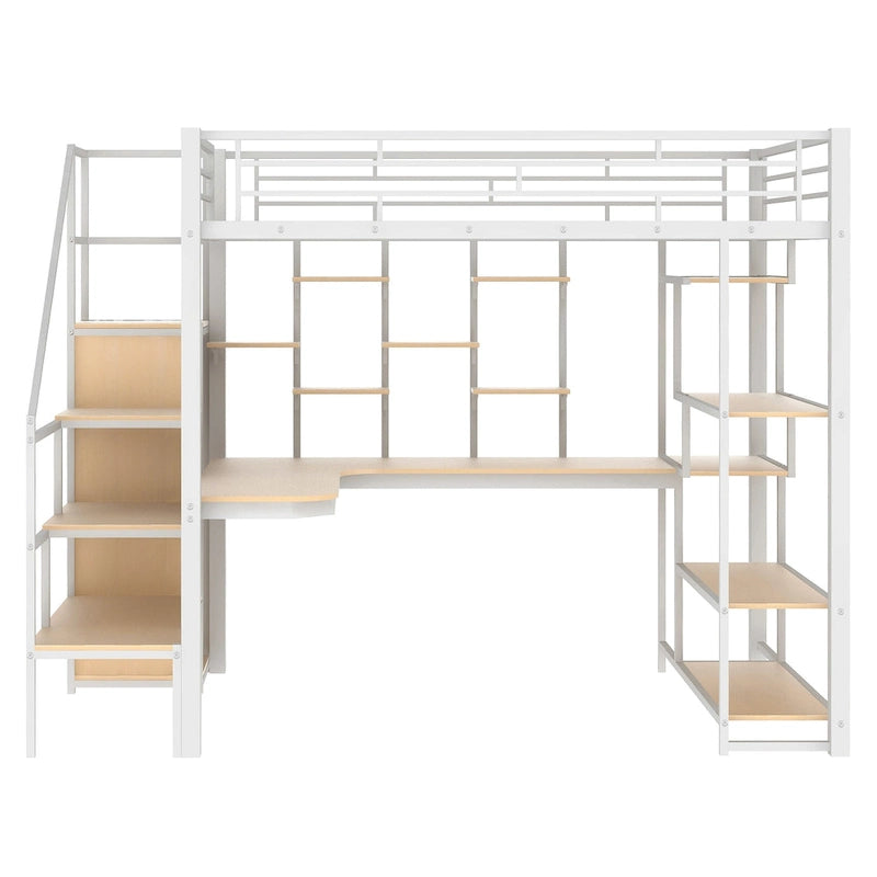 Lit mezzanine simple en métal blanc