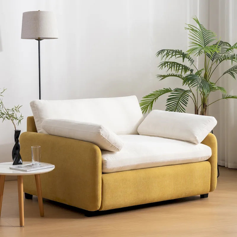 Fauteuil simple rembourré en chenille