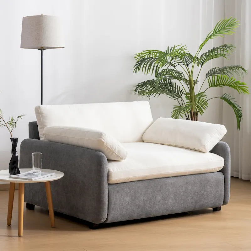 Fauteuil simple rembourré en chenille