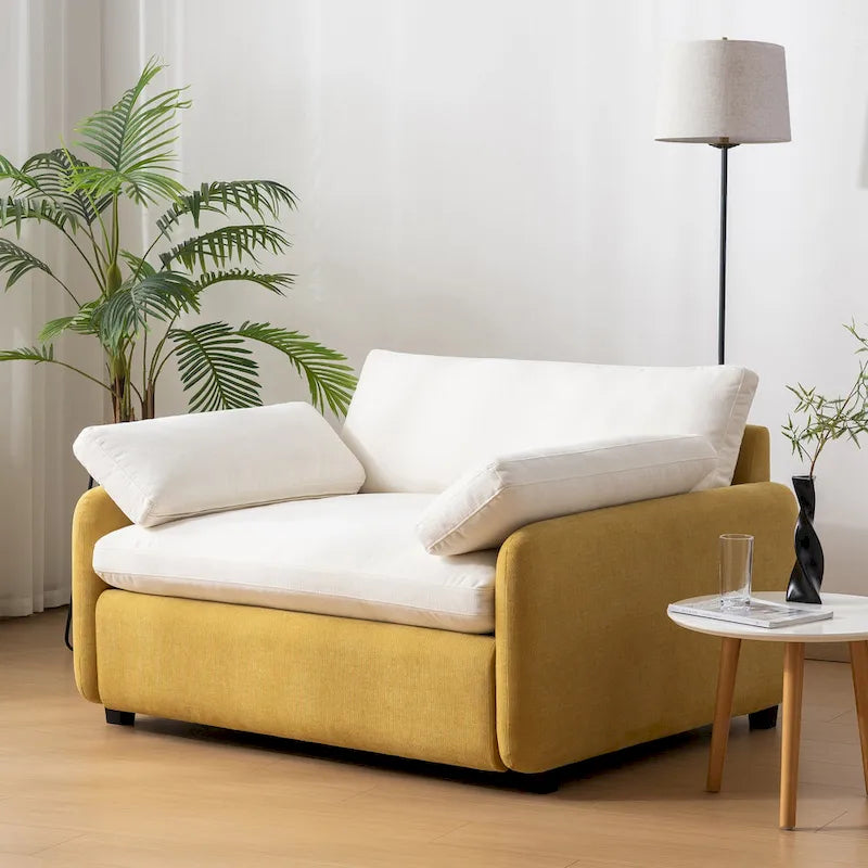 Fauteuil simple rembourré en chenille