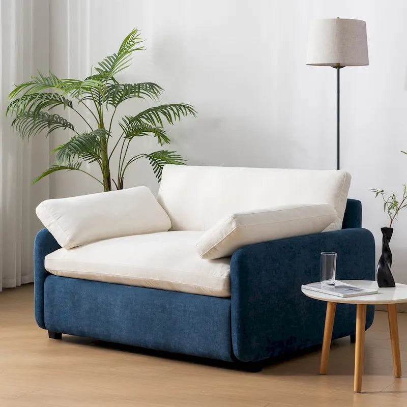 Fauteuil simple rembourré en chenille