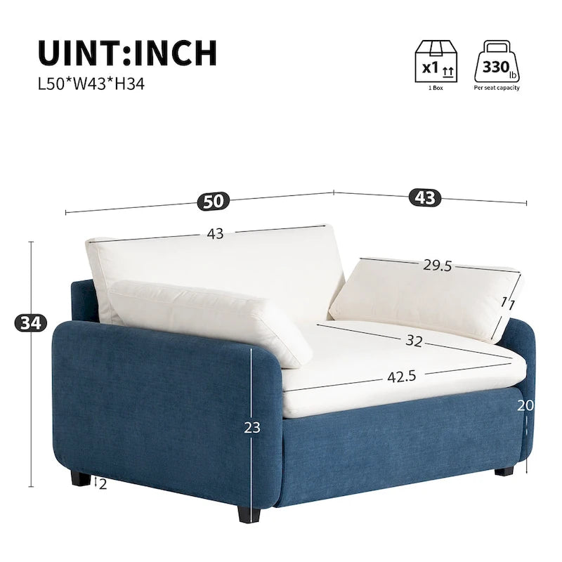 Fauteuil simple rembourré en chenille