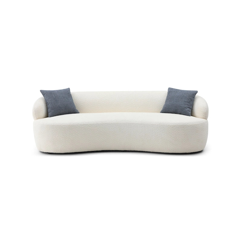 Canapé incurvé moderne du milieu du siècle, beige