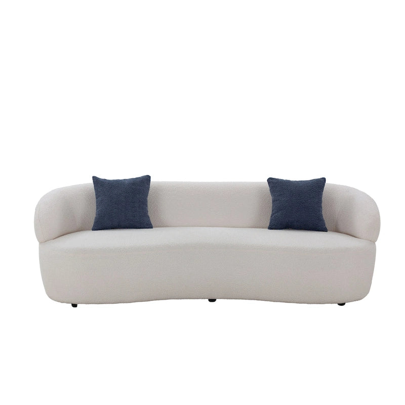 Canapé incurvé moderne du milieu du siècle, beige