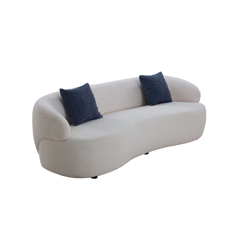 Canapé incurvé moderne du milieu du siècle, beige