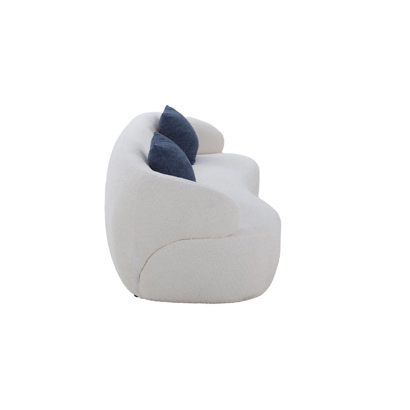 Canapé incurvé moderne du milieu du siècle, beige