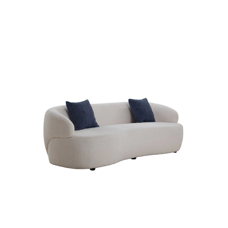 Canapé incurvé moderne du milieu du siècle, beige