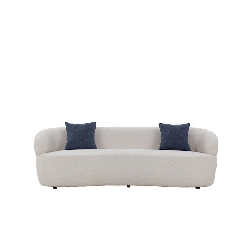 Canapé incurvé moderne du milieu du siècle, beige