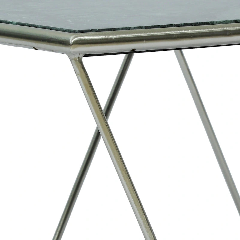Table basse à plateau en marbre faite à la main, style glamour moderne