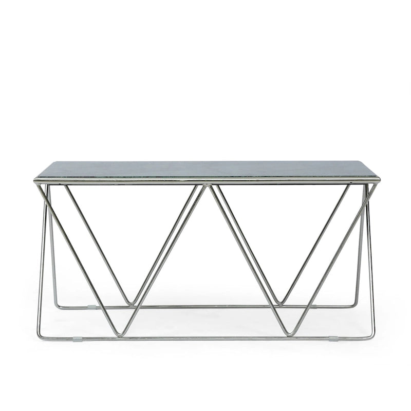 Table basse à plateau en marbre faite à la main, style glamour moderne