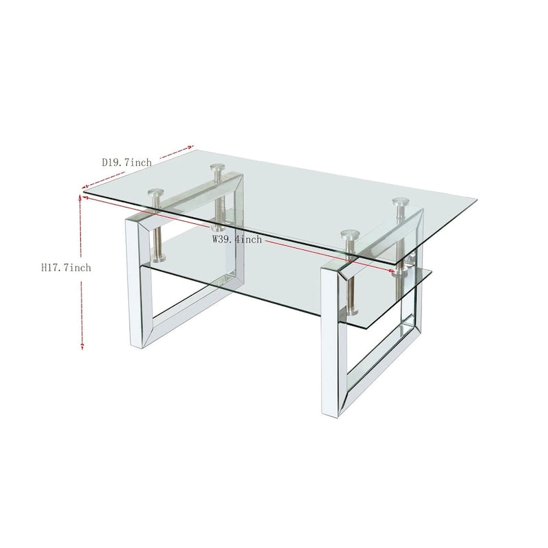 Table basse en verre trempé transparent