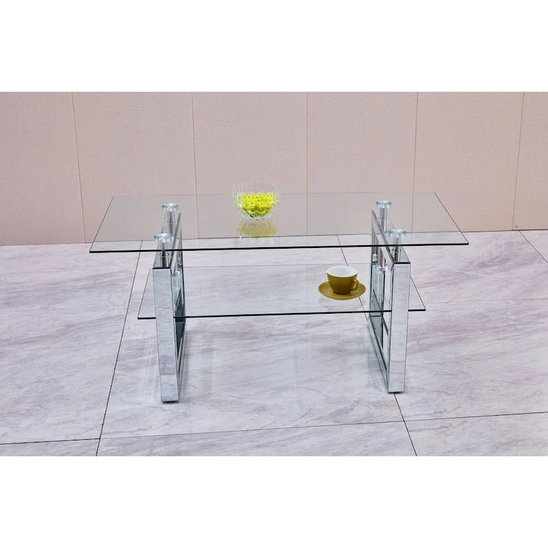 Table basse en verre trempé transparent