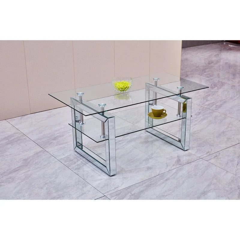 Table basse en verre trempé transparent