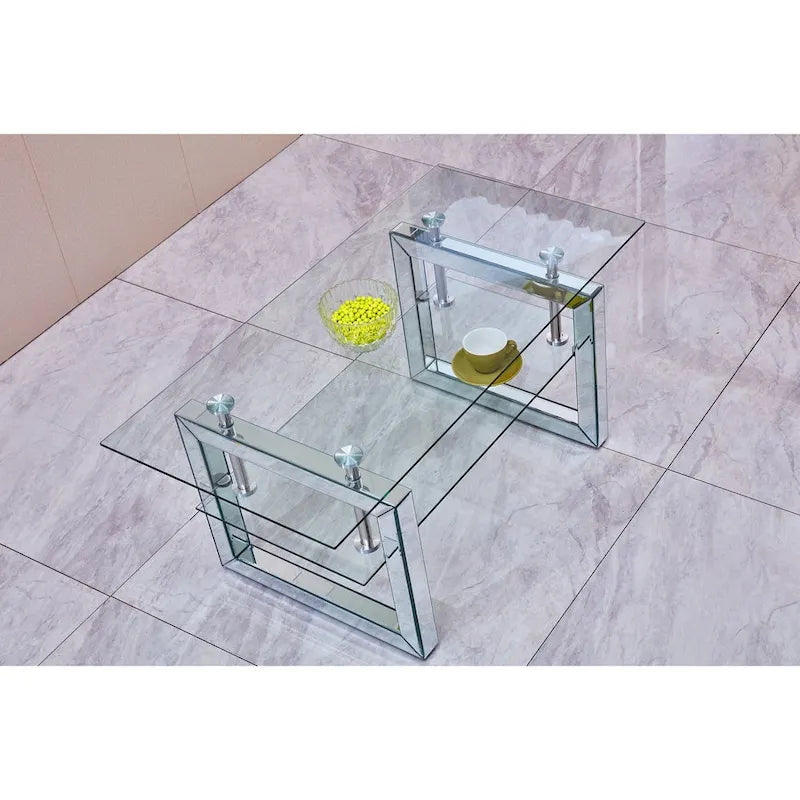 Table basse en verre trempé transparent