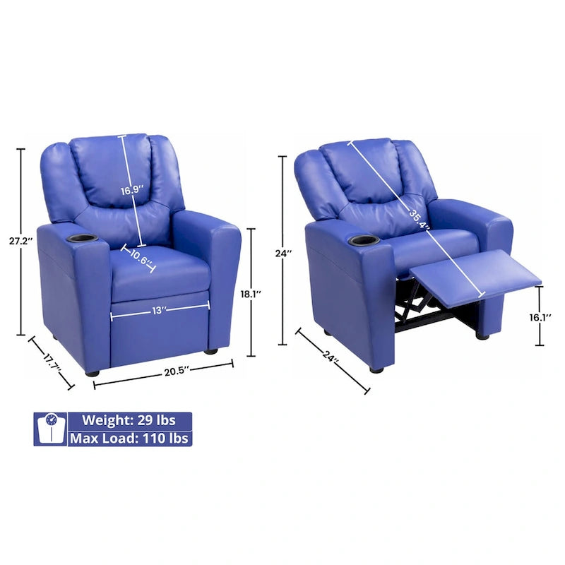 Fauteuil inclinable pour enfants en PVC