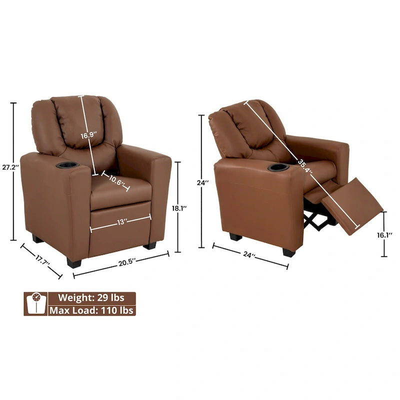 Fauteuil inclinable pour enfants en PVC