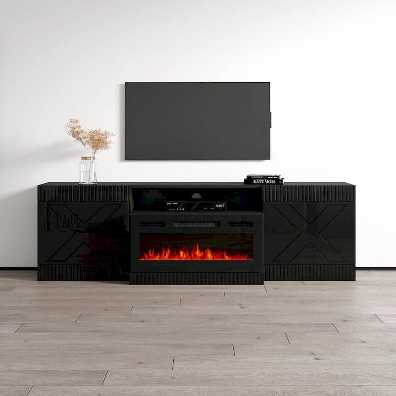 Meuble TV avec cheminée