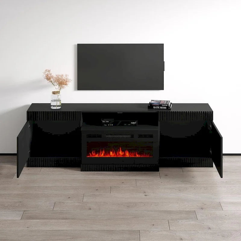 Meuble TV avec cheminée