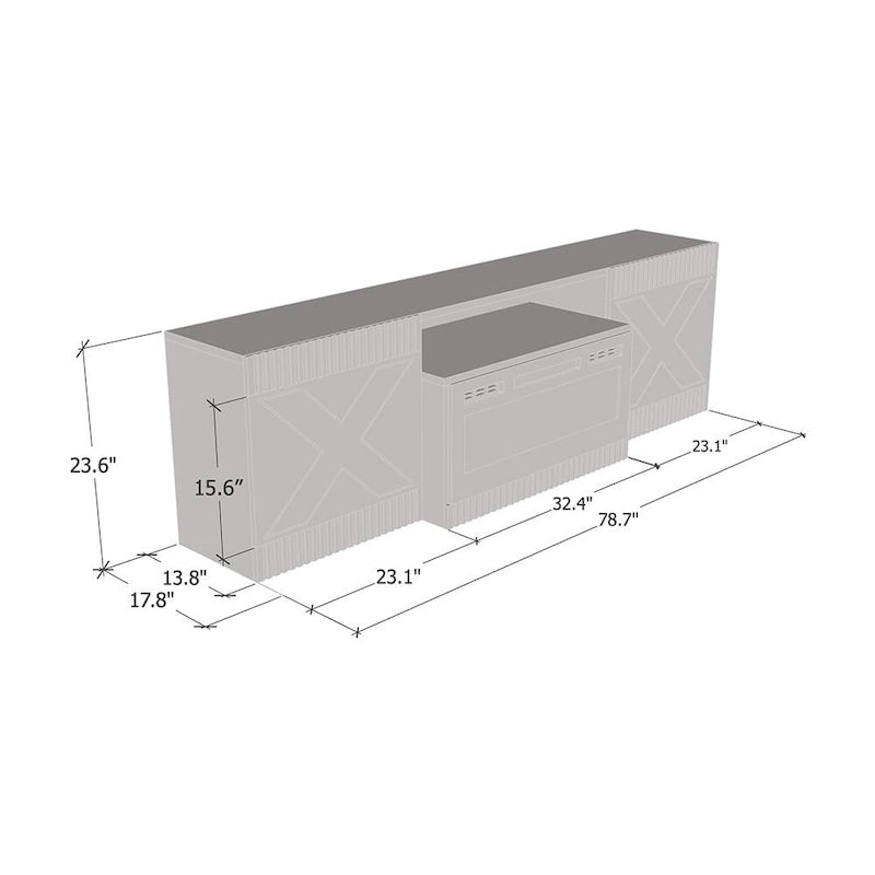 Meuble TV avec cheminée