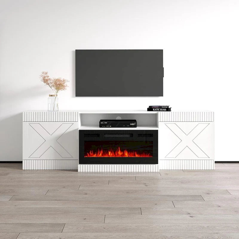 Meuble TV avec cheminée