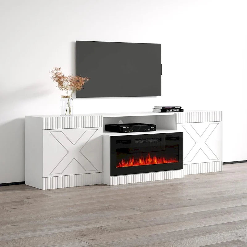 Meuble TV avec cheminée