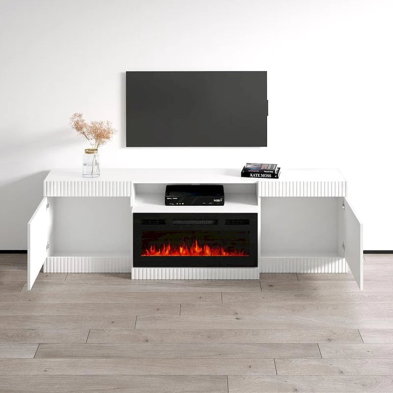 Meuble TV avec cheminée