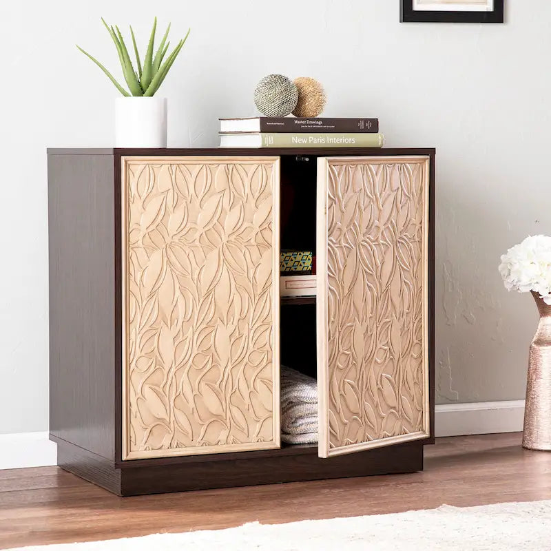Meuble de rangement de transition en bois brun