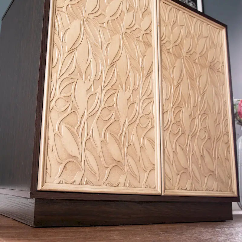 Meuble de rangement de transition en bois brun