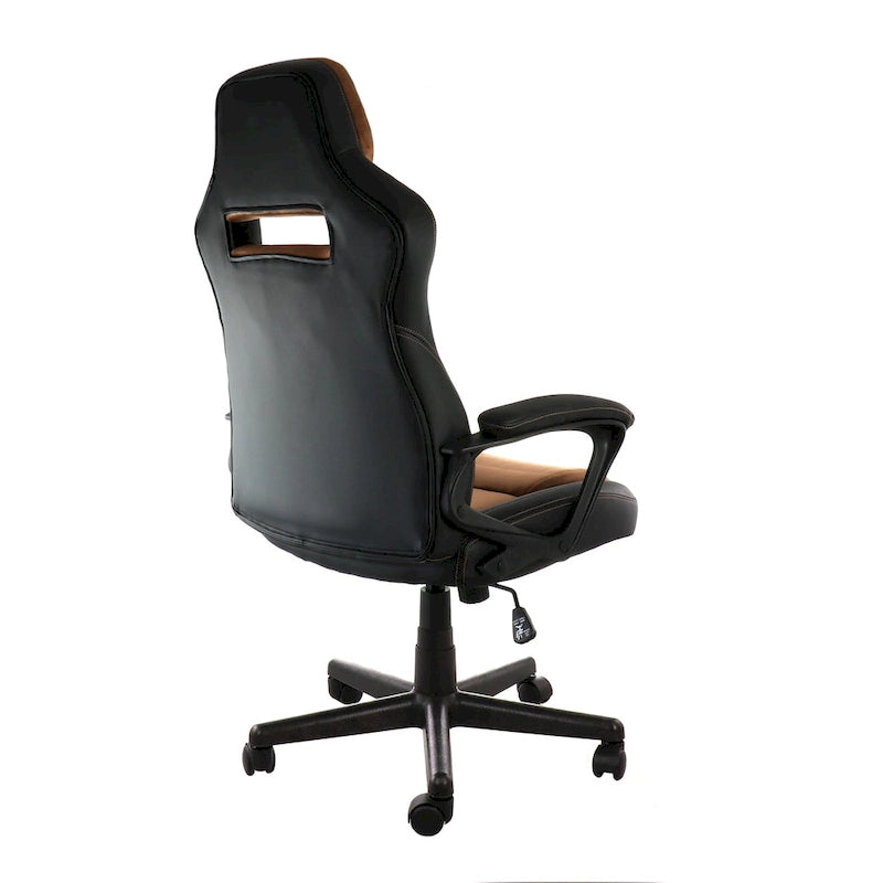 Fauteuil de bureau en similicuir réglable à dossier haut
