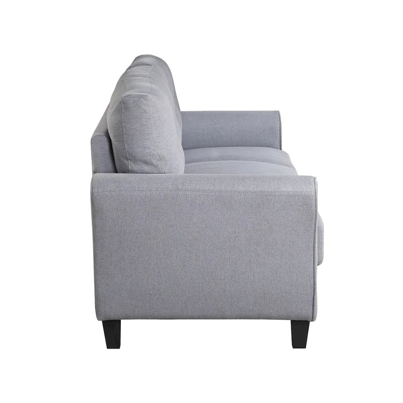 Canapé moderne tapissé de lin gris-bleu clair