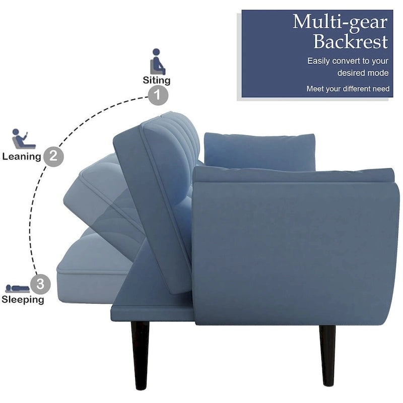 Canapé Futon Convertible Pliant Inclinable Chaise Longue