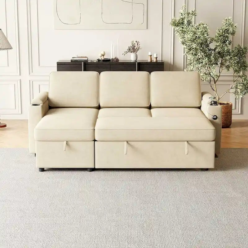 Canapé convertible sectionnel en tissu