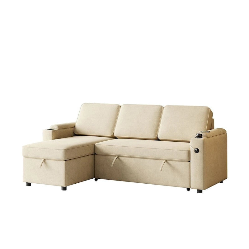 Canapé convertible sectionnel en tissu
