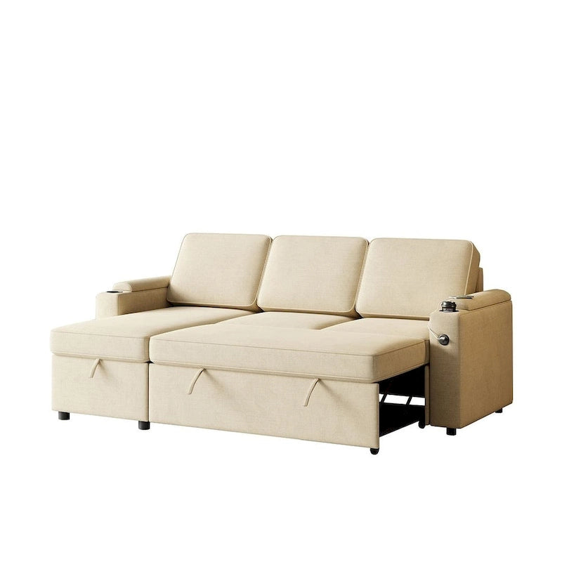 Canapé convertible sectionnel en tissu