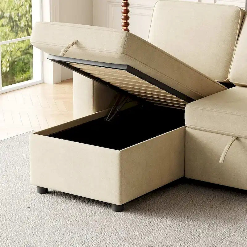 Canapé convertible sectionnel en tissu