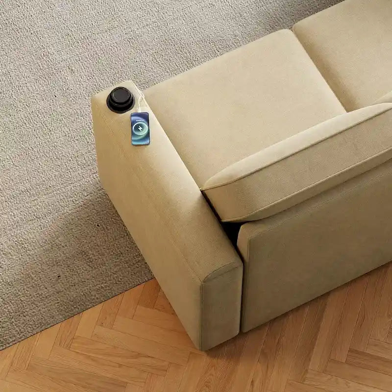 Canapé convertible sectionnel en tissu